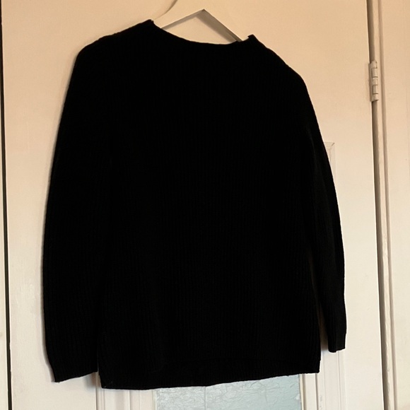Talbots Black V-Neck Cable Knit Sweater - Picture 3 of 5